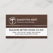 Silver Hammer On Timber Wood Grain 名刺 (正面)