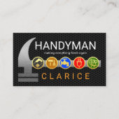 Silver Hammer On Wire Mesh Handyman Tools 名刺 (正面)