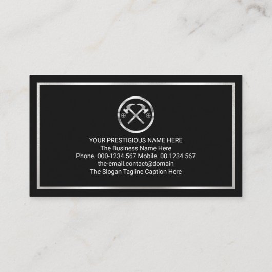 Silver Handyman Hammers Frame 名刺 (裏面)