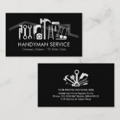 Silver Handyman Tools On Rooftop 名刺 (正面/裏面)