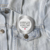 Silver Hearing Loss 3" Button 缶バッジ (インサイチュ)