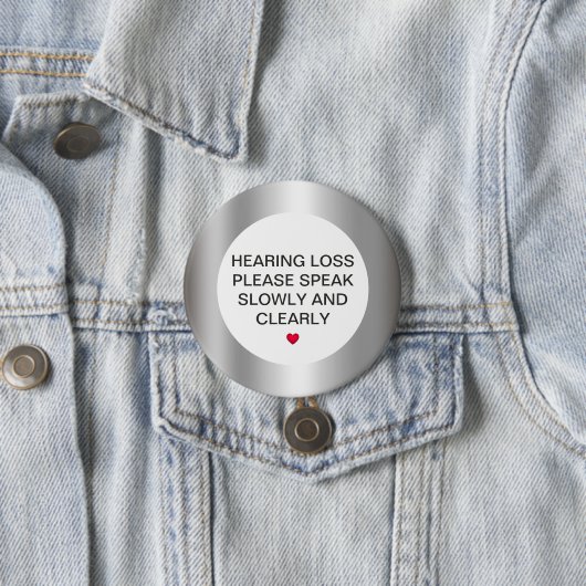 Silver Hearing Loss 3" Button 缶バッジ (インサイチュ)