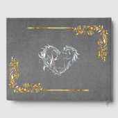 Silver Heart on Grey with Gold Border ゲストブック (裏面)