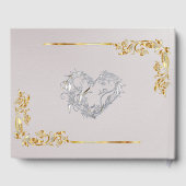 Silver Heart on White Pearl with Gold Border ゲストブック (裏面)