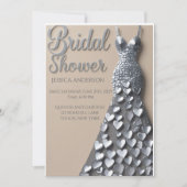 Silver Hearts Bridal Shower Invitation 招待状 (正面)