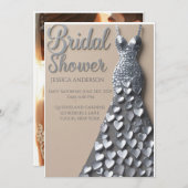 Silver Hearts Bridal Shower Invitation 招待状 (正面/裏面)