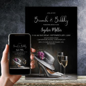 Silver High Heel Shoes Brunch and Bubbly 招待状