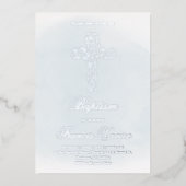 silver Holy cross Baptism 箔招待状 (正面)