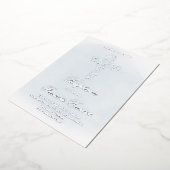 silver Holy cross Baptism 箔招待状 (回転した状態)