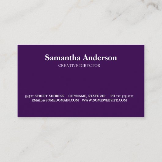 Silver Ink Purple Brush Mark Circle Logo Monogram  名刺 (裏面)