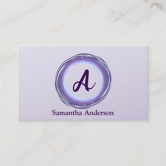 Silver Ink Purple Brush Mark Circle Logo Monogram  名刺 (正面)