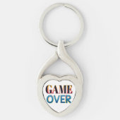 Silver keychain with "Game Over" text in bold キーホルダー (正面)