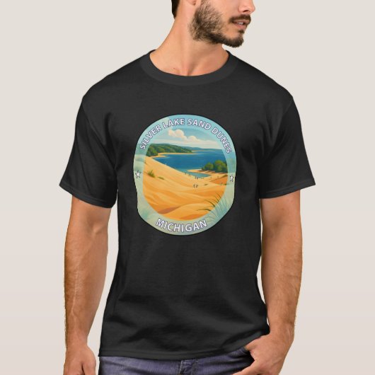 Silver Lake Sand Dunes Michigan retro Tシャツ (正面)