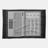 Silver Laptop Keys 2026 Calendar Black キッチンタオル (横)