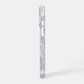 Silver Leaf Elegant Pattern iPhone 16ケース (左側面)