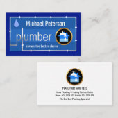 Silver Leaking Water Pipes Plumber 名刺 (正面/裏面)