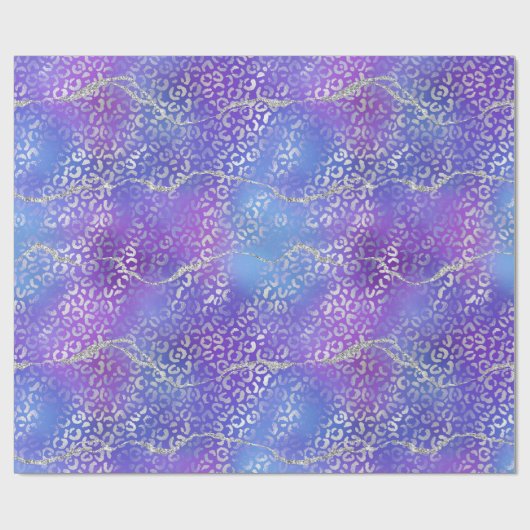 Silver Leopard Agate | Glam Abstract Gradient ラッピングペーパー (フラット)