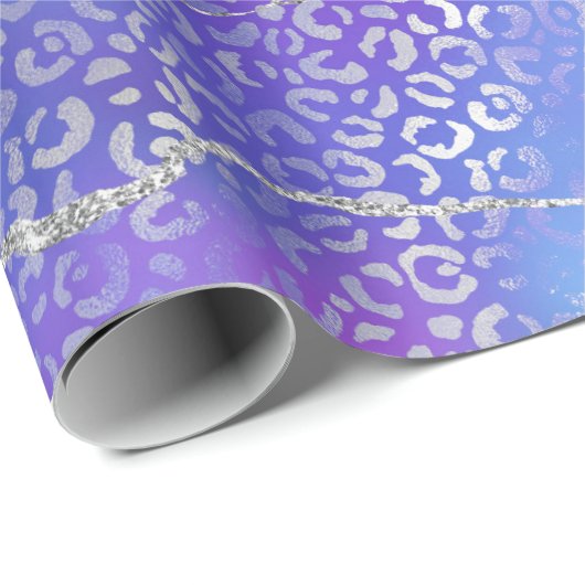 Silver Leopard Agate | Glam Abstract Gradient ラッピングペーパー (ロールコーナー)