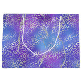 Silver Leopard Agate | Glam Abstract Gradient ラージペーパーバッグ (正面)