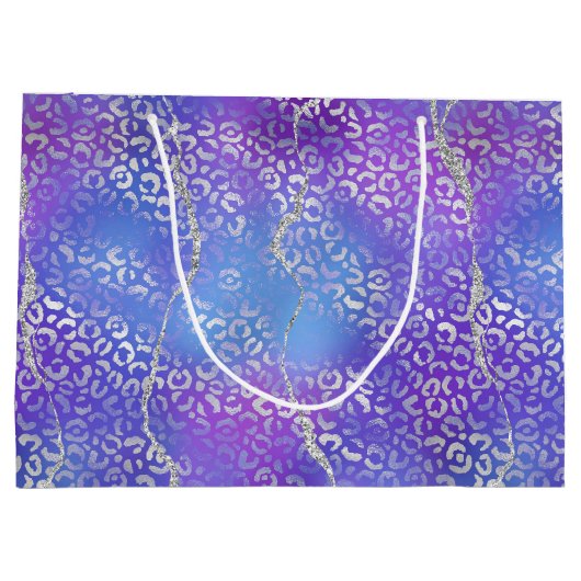 Silver Leopard Agate | Glam Abstract Gradient ラージペーパーバッグ (裏面)