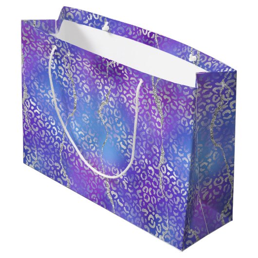 Silver Leopard Agate | Glam Abstract Gradient ラージペーパーバッグ (裏面アングル)