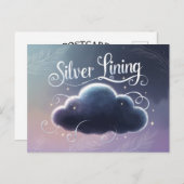 Silver Lining Wolke gemalt ポストカード (正面/裏面)
