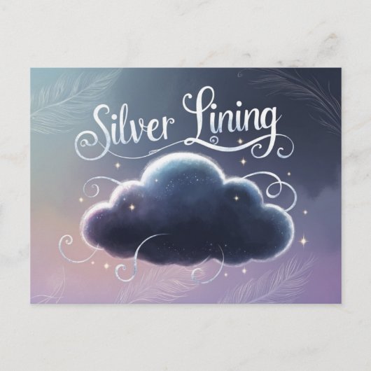 Silver Lining Wolke gemalt ポストカード (正面)