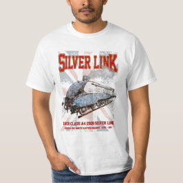 Silver Link LNER Class A4 2509 Locomotive UK flag Tシャツ