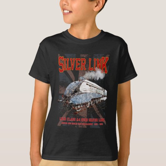 Silver Link LNER Class A4 2509 Locomotive UK flag Tシャツ (正面)