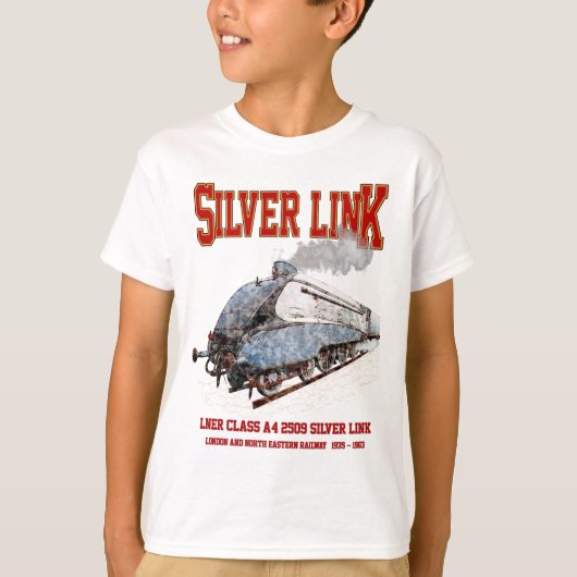 Silver Link - LNER Class A4 2509 Steam Train Loco Tシャツ (正面)