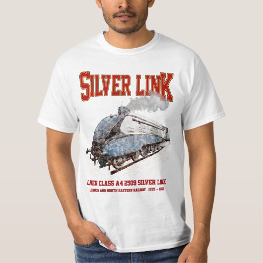Silver Link - LNER Class A4 2509 Steam Train Loco Tシャツ (正面)
