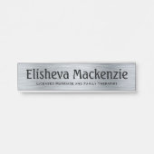 Silver LMFTセラピストオフィスドアの署名名プレート サインプレート (正面)