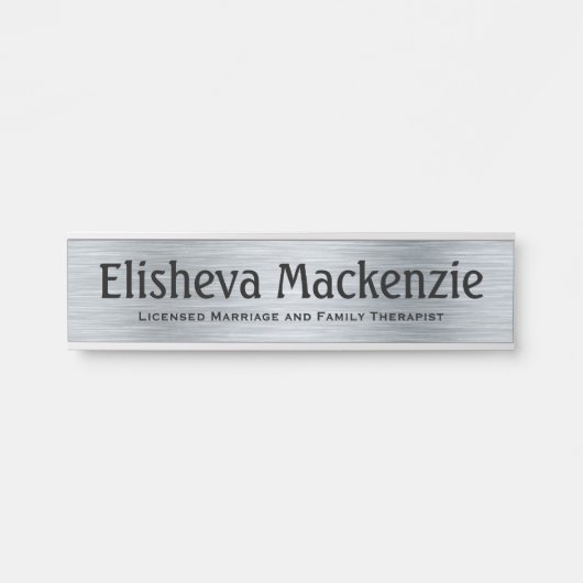 Silver LMFTセラピストオフィスドアの署名名プレート サインプレート (正面)