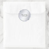 Silver Look Blank Template Elegant Thank You ラウンドシール (バッグ)