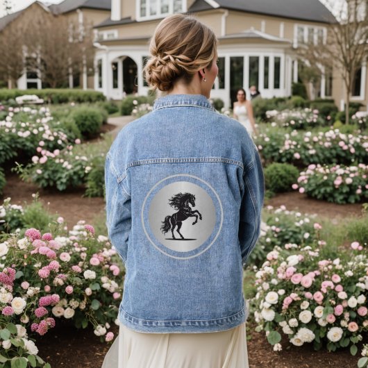 Silver Majestic Bucking Horse Denim Jacket デニムジャケット (ウェディング裏面)