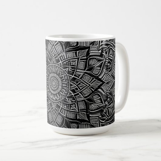 Silver Mandala Mug コーヒーマグカップ (正面右)