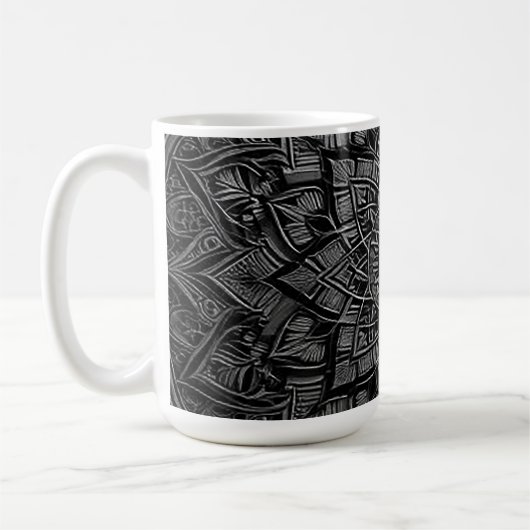 Silver Mandala Mug コーヒーマグカップ (左)