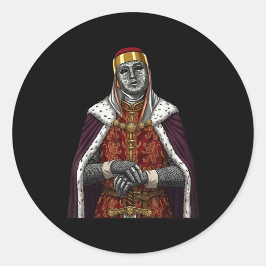 Silver Mask King Baldwin Iv Golden Mask Medieval A ラウンドシール (正面)