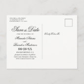 Silver Mason Jar String Lights Blue Save the Date 案内ポストカード (裏面)