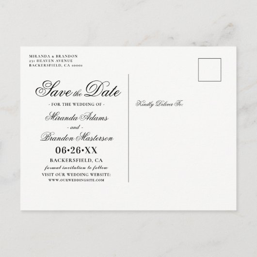 Silver Mason Jar String Lights Blue Save the Date 案内ポストカード (裏面)