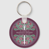 Silver Mauve Floral Bridesmaid Royal Wedding Gift キーホルダー (裏面)
