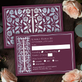 Silver Mauve Medieval Sword Wedding RSVP