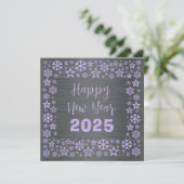 Silver mauve Square wish card with golden stars シーズンカード (スタンド正面)