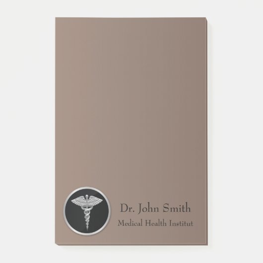 Silver Medical Caduceus - Post-it® Notes ポストイット (正面)