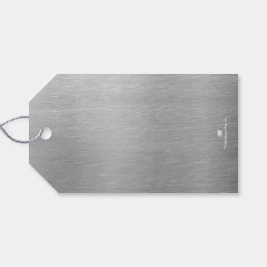 Silver Merry Christmas Luxe Black ギフトタグ (裏面横)