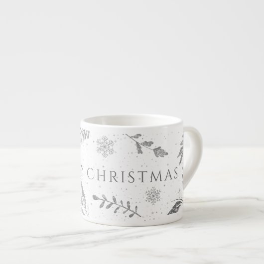 Silver Merry Christmas, Silver Leaves エスプレッソカップ (正面右)
