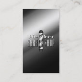 Silver metal barber pole barbershop 名刺 (正面)