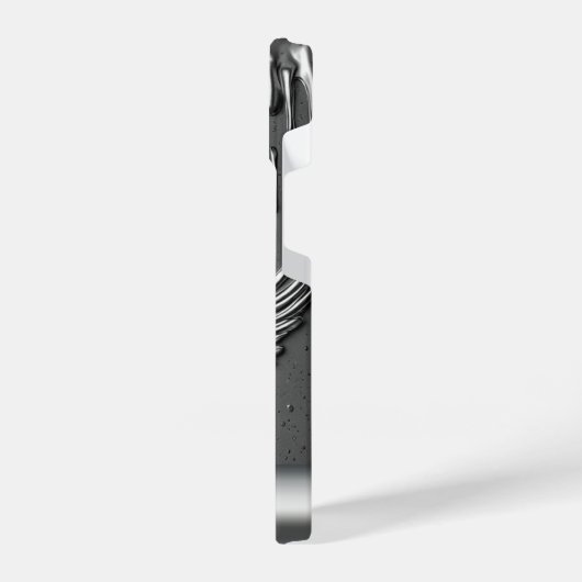 Silver Metal Eagle Emblem With Dripping Paint iPhoneケース (左側面)