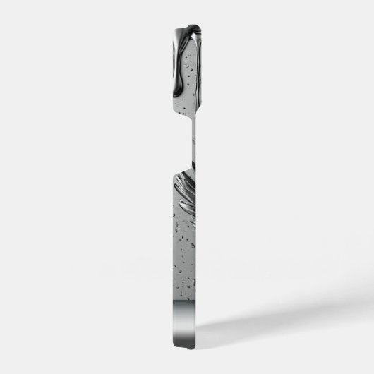 Silver Metal Eagle Emblem With Dripping Paint iPhoneケース (右側面)