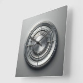 silver metal quarters スクエア壁時計 (傾斜)